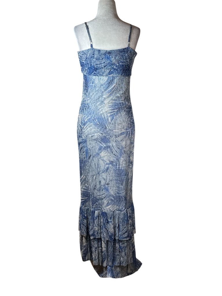 Mia Vesper Frond Mermaid Dress In Blue Small Womens Maxi Long Gown Cocktail — image 8 of 8